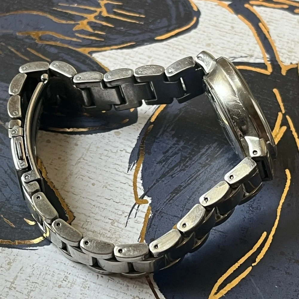 Estate Vintage Eclipse Heavy Classic Two-Tone Silver and Gold Face Men’s Watch